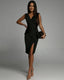 Fitted Dress | V-Neckline, Side Slit Detail 5