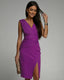 Fitted Dress | V-Neckline, Side Slit Detail 7