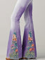 Flared Trousers | Ombre Floral Print, Comfortable Fit 4