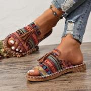 Flat Sandals | Boho Tassel Design, Orthopedic Support 1