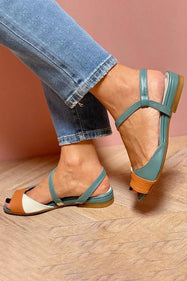Flat Sandals | Colour Block Upper, Adjustable Ankle Strap 1