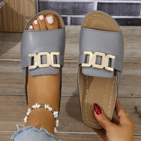 Flat Sandals | Open-Toe Design, Gold Buckle Detail 5