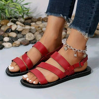 Flat Sandals | Three Straps, Open-Toe Design 1