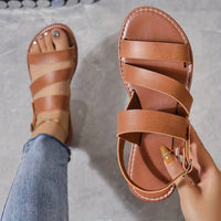 Flat Sandals | Three Straps, Open-Toe Design 3