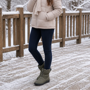 Frostbella Women's Quilted Mid-Calf Snow Boots for Winter Warmth and Grip 11