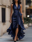 Gown | Halter Neckline, High-Low Ruffle Hemline 0