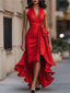 Gown | Halter Neckline, High-Low Ruffle Hemline 10