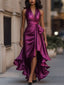 Gown | Halter Neckline, High-Low Ruffle Hemline 11