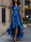 Gown | Halter Neckline, High-Low Ruffle Hemline 13