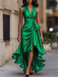 Gown | Halter Neckline, High-Low Ruffle Hemline 14