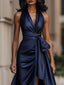 Gown | Halter Neckline, High-Low Ruffle Hemline 2