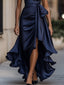 Gown | Halter Neckline, High-Low Ruffle Hemline 3