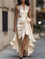 Gown | Halter Neckline, High-Low Ruffle Hemline 4