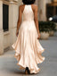 Gown | Halter Neckline, High-Low Ruffle Hemline 5