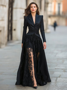 Gown | Tailored Blazer, Lace Skirt 1