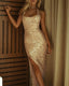 Halter Neck Dress | High Slit, Backless Design 0
