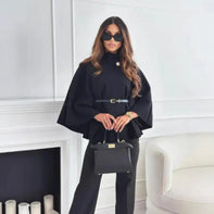 Hattie Cozy High Neck Buttoned Cape for Elegant Winter Warmth and Stylish Comfort 0