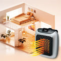 Compact Ceramic Heater with Thermostat and Timer