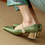 Heels | Floral Embossing, Square Toe Design 2