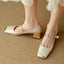 Heels | Floral Embossing, Square Toe Design 6