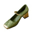 Heels | Floral Embossing, Square Toe Design 8
