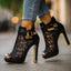 Heels | Floral Lace Peep-Toe, Adjustable Ankle Strap 6