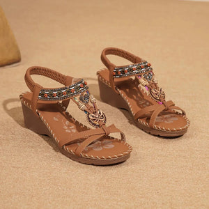 High Heeled Sandals | Gold Strappy Design, Elastic Strap 1