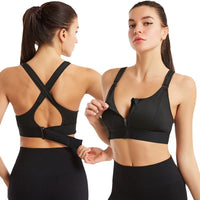 High Impact Sports Bra | Zipped Front, Wide Shoulder Straps 1