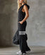 Jumpsuit | Black Retro-Inspired Design, Hooded with Side Stripes 7