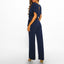 Jumpsuit | Boat Neck, Short Sleeves, Waist Belt 6