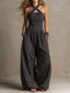 Jumpsuit | Cross-Neck Design, Wide-Leg Fit 0