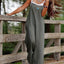 Jumpsuit | Linen Wide Leg, Sleeveless Dungaree 11