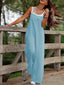 Jumpsuit | Linen Wide Leg, Sleeveless Dungaree 2