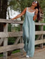Jumpsuit | Linen Wide Leg, Sleeveless Dungaree 4
