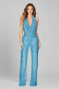Jumpsuit | Sequin Halter Neck, Wide Leg Pants 0