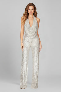 Jumpsuit | Sequin Halter Neck, Wide Leg Pants 3