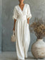 Jumpsuit | V-Neckline, Wide Leg Silhouette 0