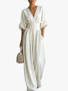 Jumpsuit | V-Neckline, Wide Leg Silhouette 1