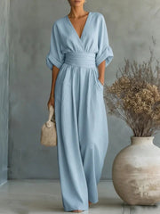 Jumpsuit | V-Neckline, Wide Leg Silhouette 2