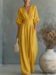 Jumpsuit | V-Neckline, Wide Leg Silhouette 3