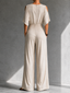 Jumpsuit | Wrap-Front, Off-Shoulder Sleeves, Wide-Leg Pants 3