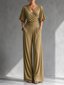 Jumpsuit | Wrap-Front, Off-Shoulder Sleeves, Wide-Leg Pants 6