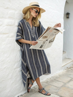 Kaftan Dress | Long Length, Striped Design for Women 1