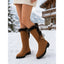 Knee-High Winter Boots | Fur-Trimmed Top, Side Lace-Up Detail 1
