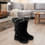 Knee-High Winter Boots | Fur-Trimmed Top, Side Lace-Up Detail 10