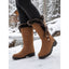 Knee-High Winter Boots | Fur-Trimmed Top, Side Lace-Up Detail 2