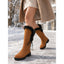 Knee-High Winter Boots | Fur-Trimmed Top, Side Lace-Up Detail 3