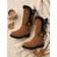 Knee-High Winter Boots | Fur-Trimmed Top, Side Lace-Up Detail 6