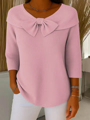 Knit Top | Bow Detail, Fitted Silhouette 1