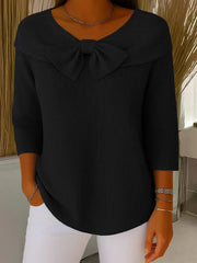 Knit Top | Bow Detail, Fitted Silhouette 3